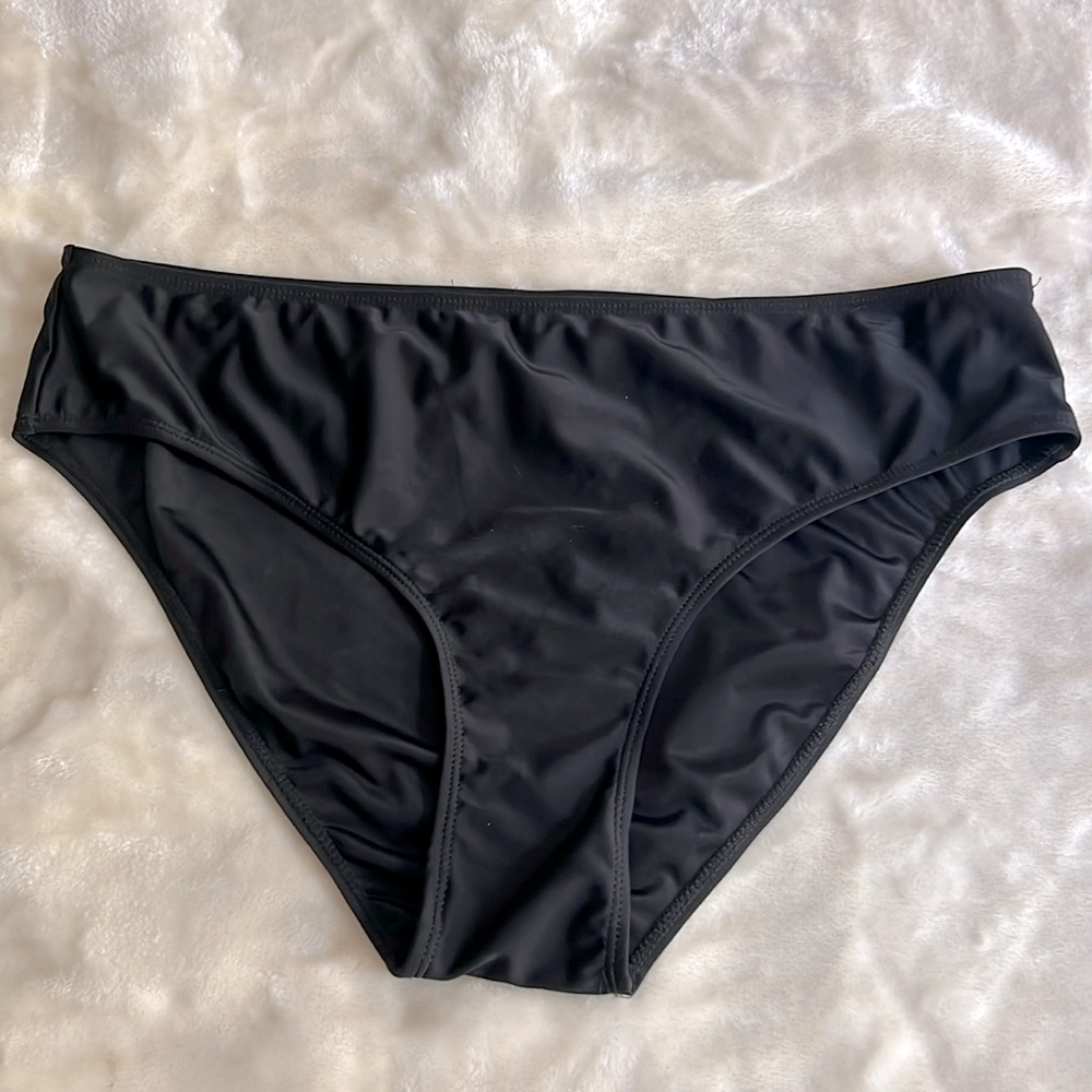 🔴 CLEARANCE🔖 BOBBIE BROOKS 🏖👙 SOLID BLACK BIKINI SWIM BOTTOMS Women’s 2X